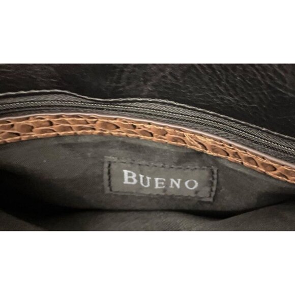 Bueno Collection Black & Brown Faux Leather Women's Handbag With Braided Handles - Picture 6 of 6